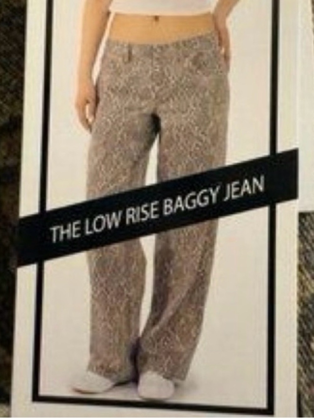 Love, Fire, Low Rise Baggy Snake Print Jeans in Tan and Brown SZ 13